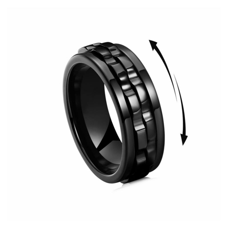 Stainless Steel Spinner Fidget Ring for Men